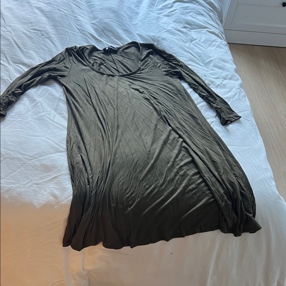 Lulu's Olive Green Long Sleeve Dress
